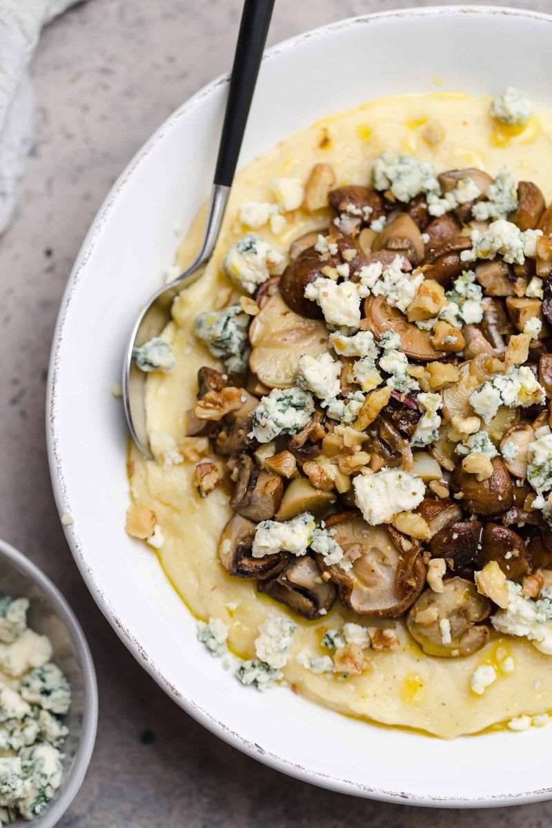 Creamy Polenta with Gorgonzola and Walnuts