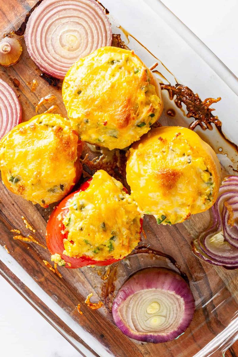 Cheesy Polenta Stuffed Peppers