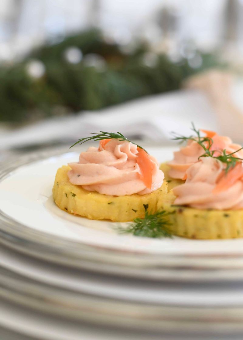 Polenta Rounds with Smoked Salmon