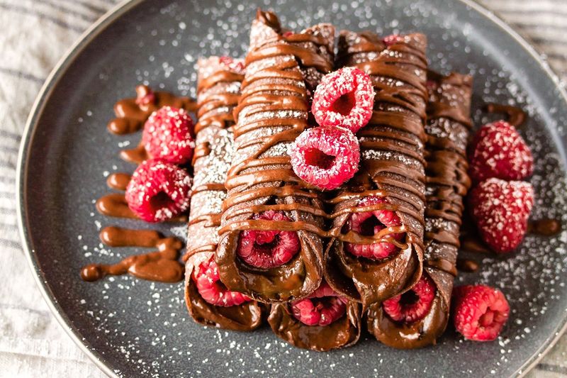 Chocolate and Raspberry Crepe