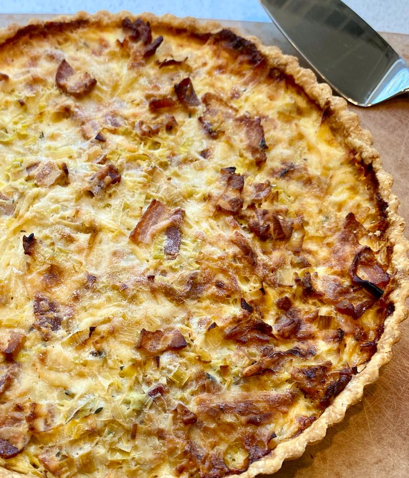Caramelized Leek and Bacon Quiche