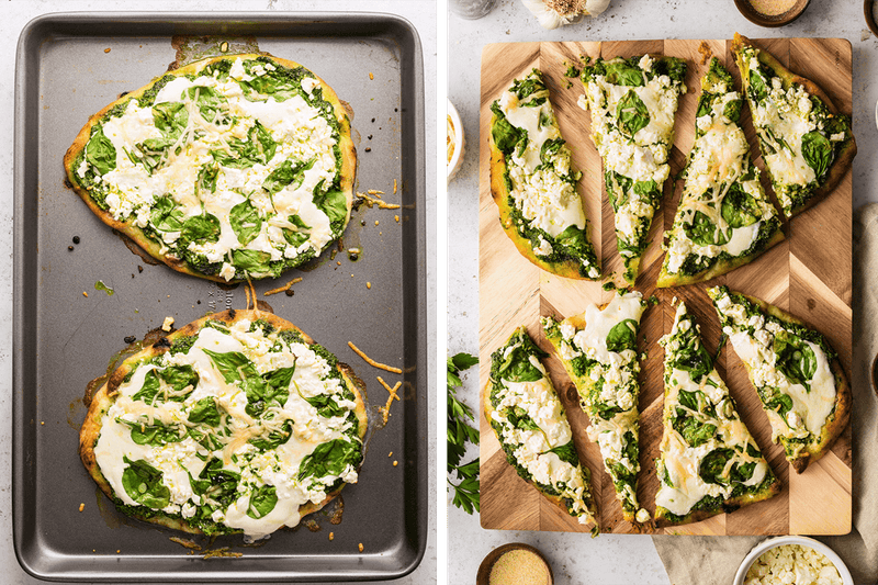 Spinach and Ricotta Flatbread Bake