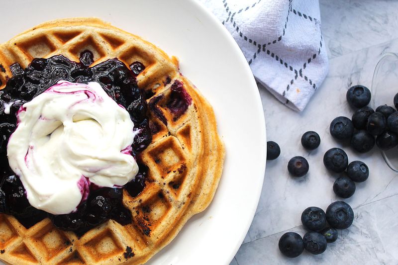 Blueberry Cheesecake Waffles