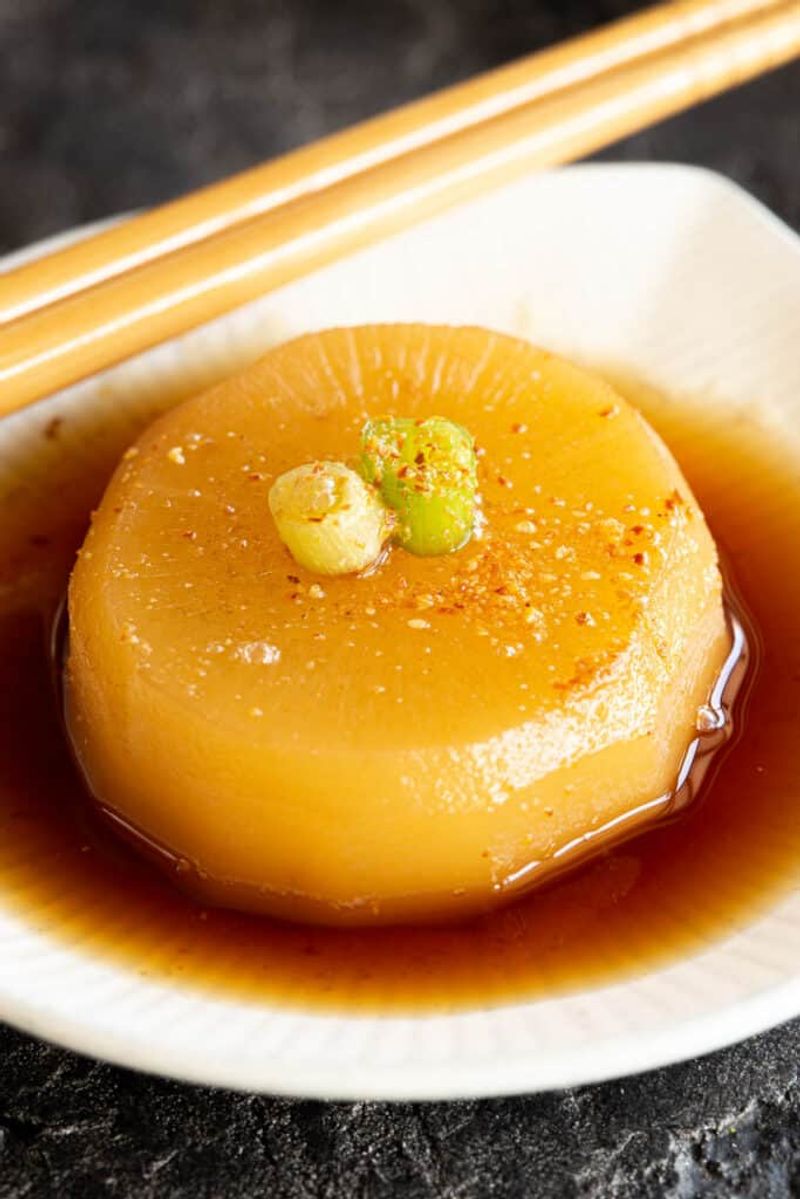Braised Daikon Radish in Soy Sauce