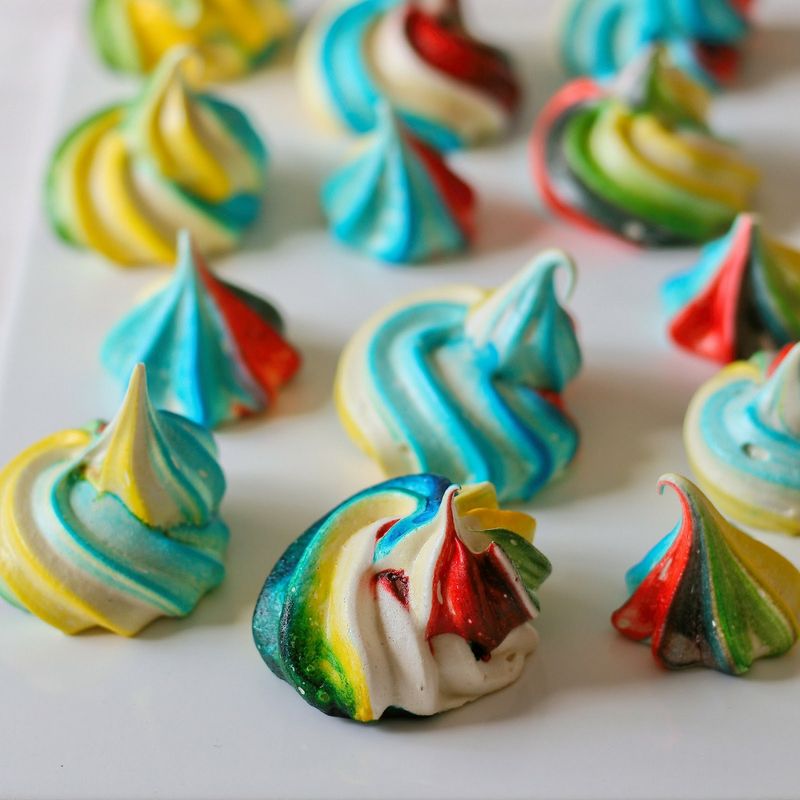 Rainbow Meringue Cookies