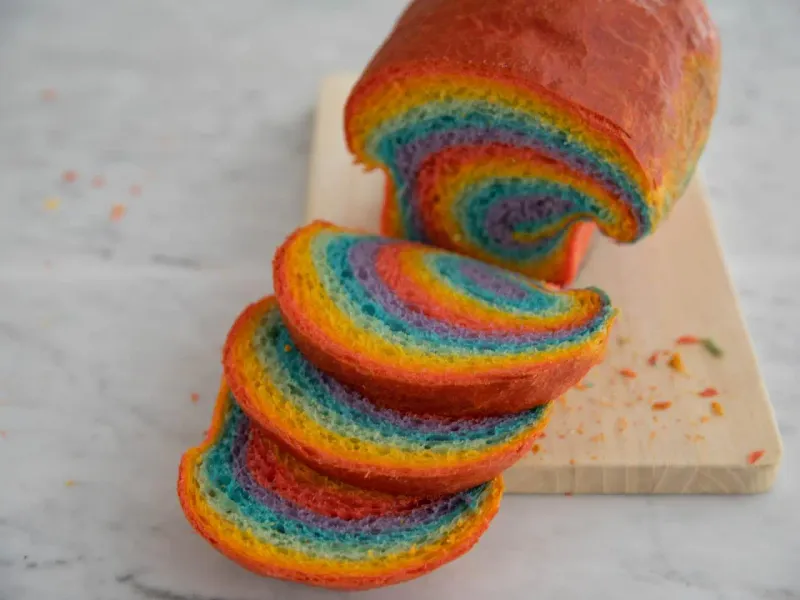 Rainbow Bread Pudding