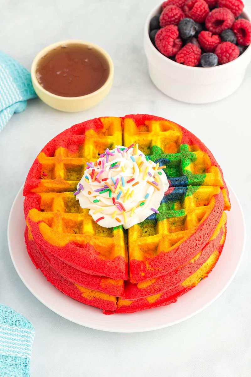 Rainbow Waffles