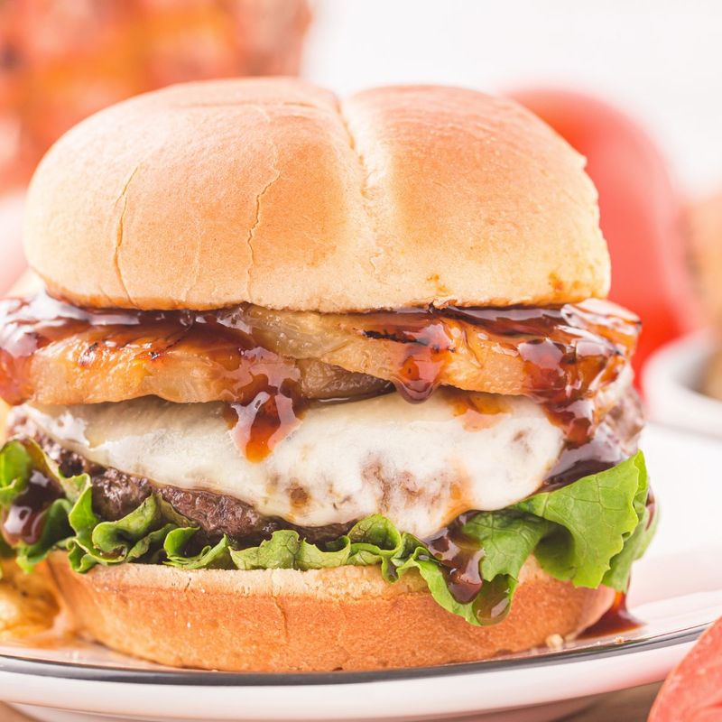 Hawaiian Teriyaki Pineapple Burger