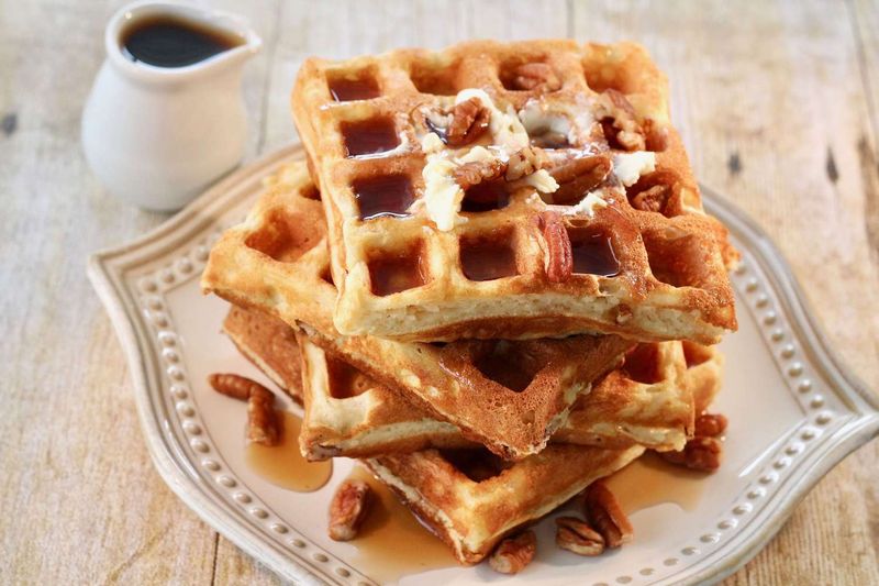 Ricotta Waffles with Maple Syrup