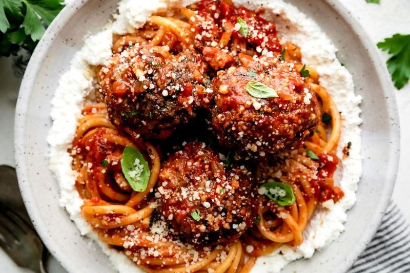 Ricotta Meatballs in Tomato Sauce