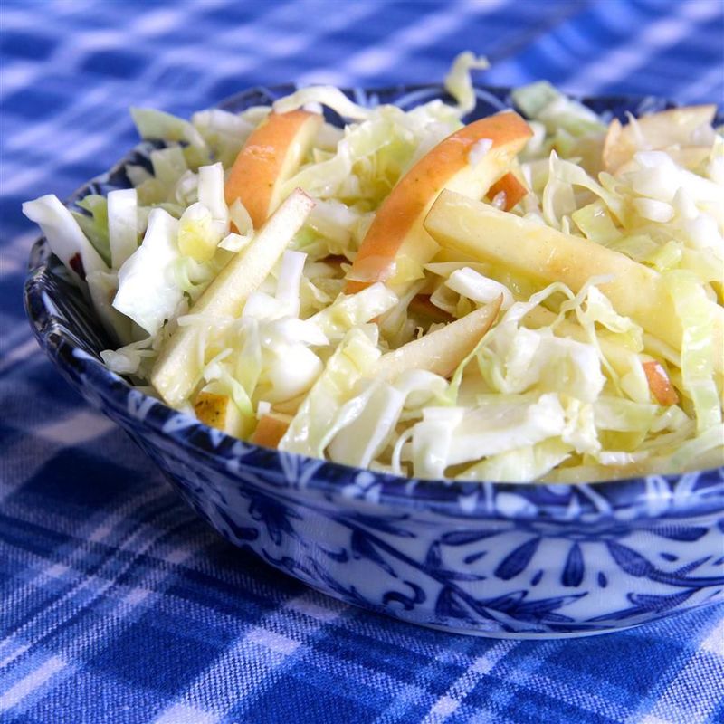 Apple and Cabbage Slaw with Mustard Dressing