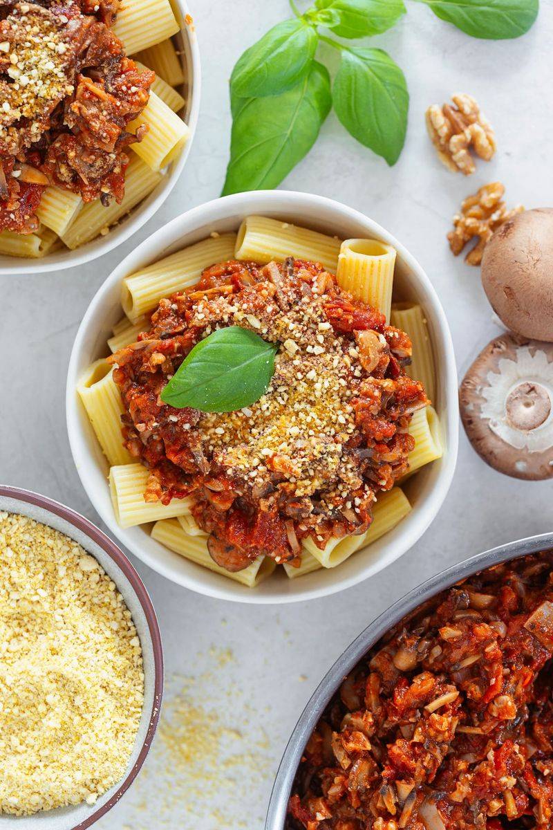 Walnut and Mushroom Bolognese