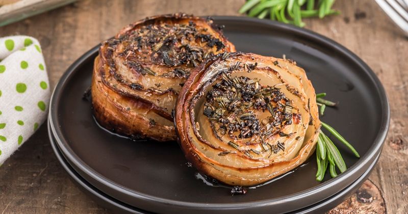 Roasted Whole Onion with Herb Butter