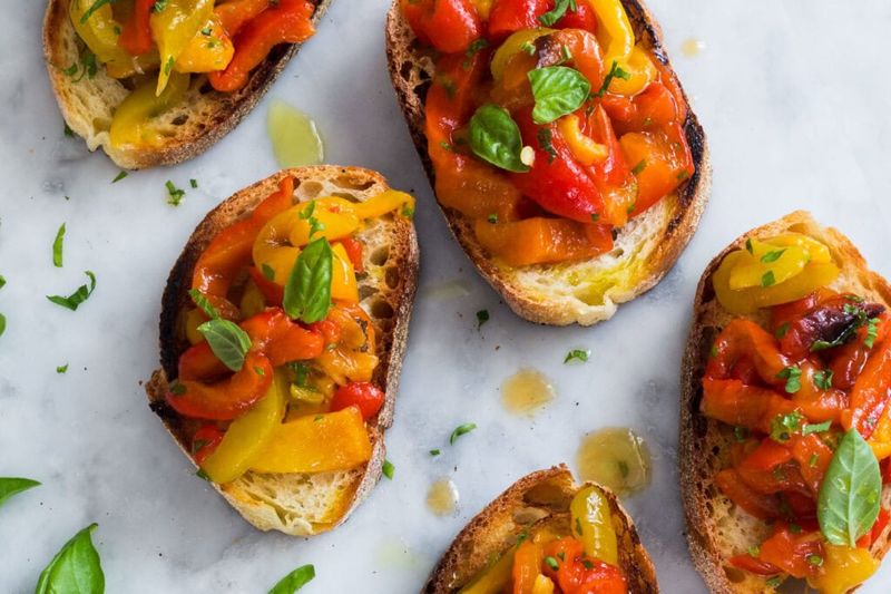 Roasted Pepper Bruschetta
