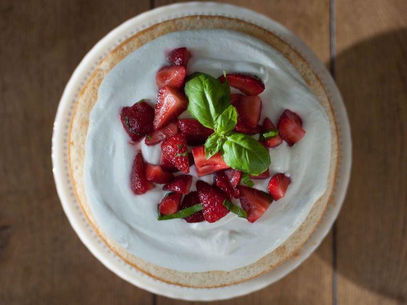 Strawberry Basil Cake