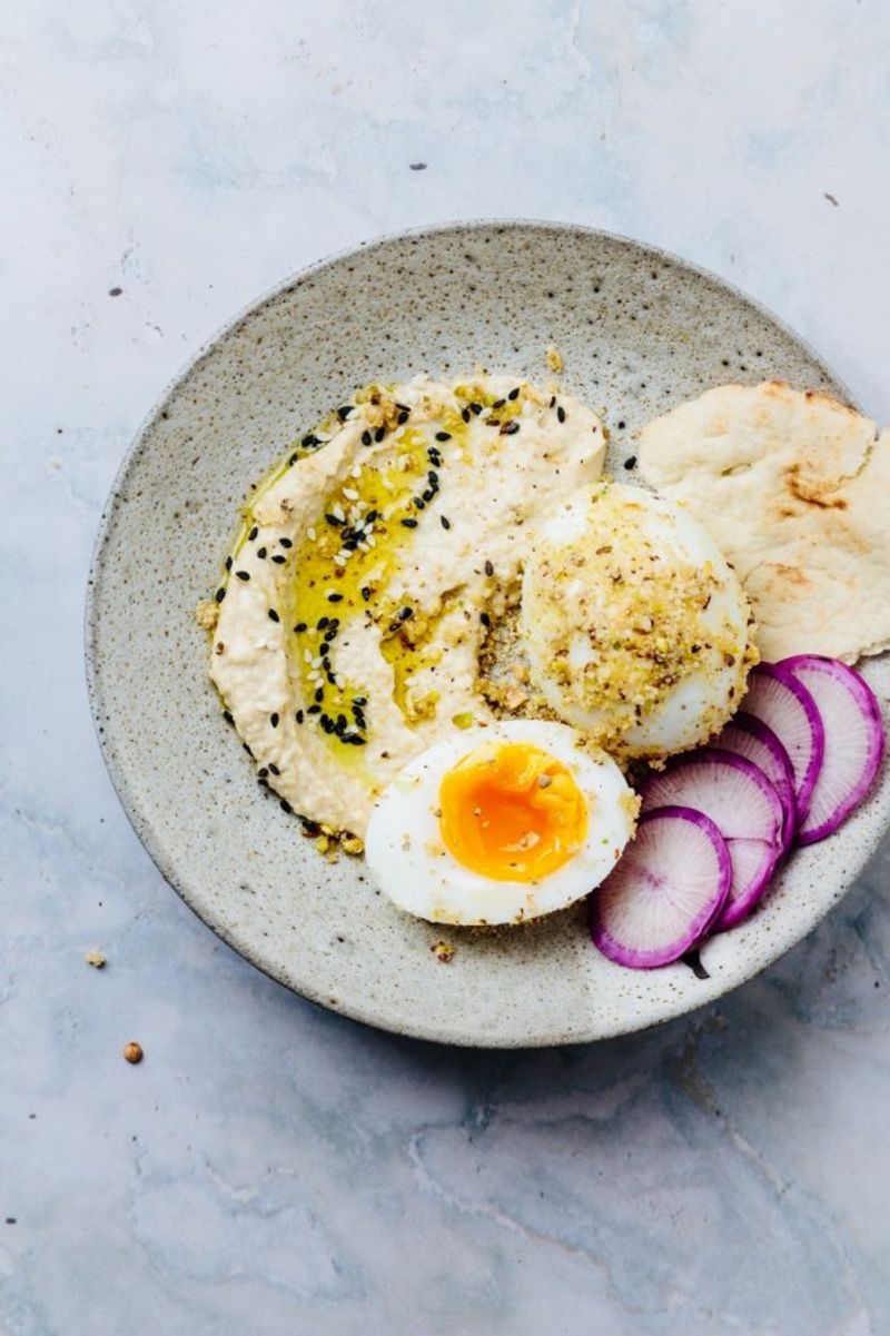 Egyptian Dukkah Crusted Eggs with Nigella Seeds