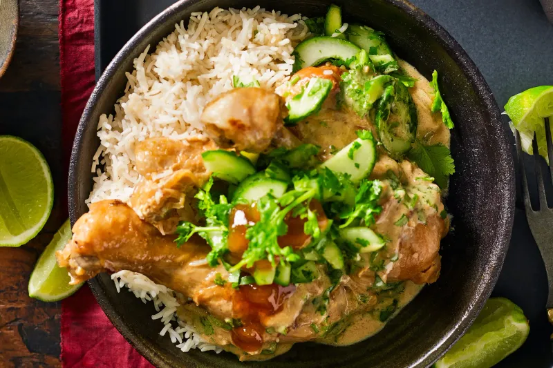 Chicken Drumsticks Slow Cooked in Coconut Curry