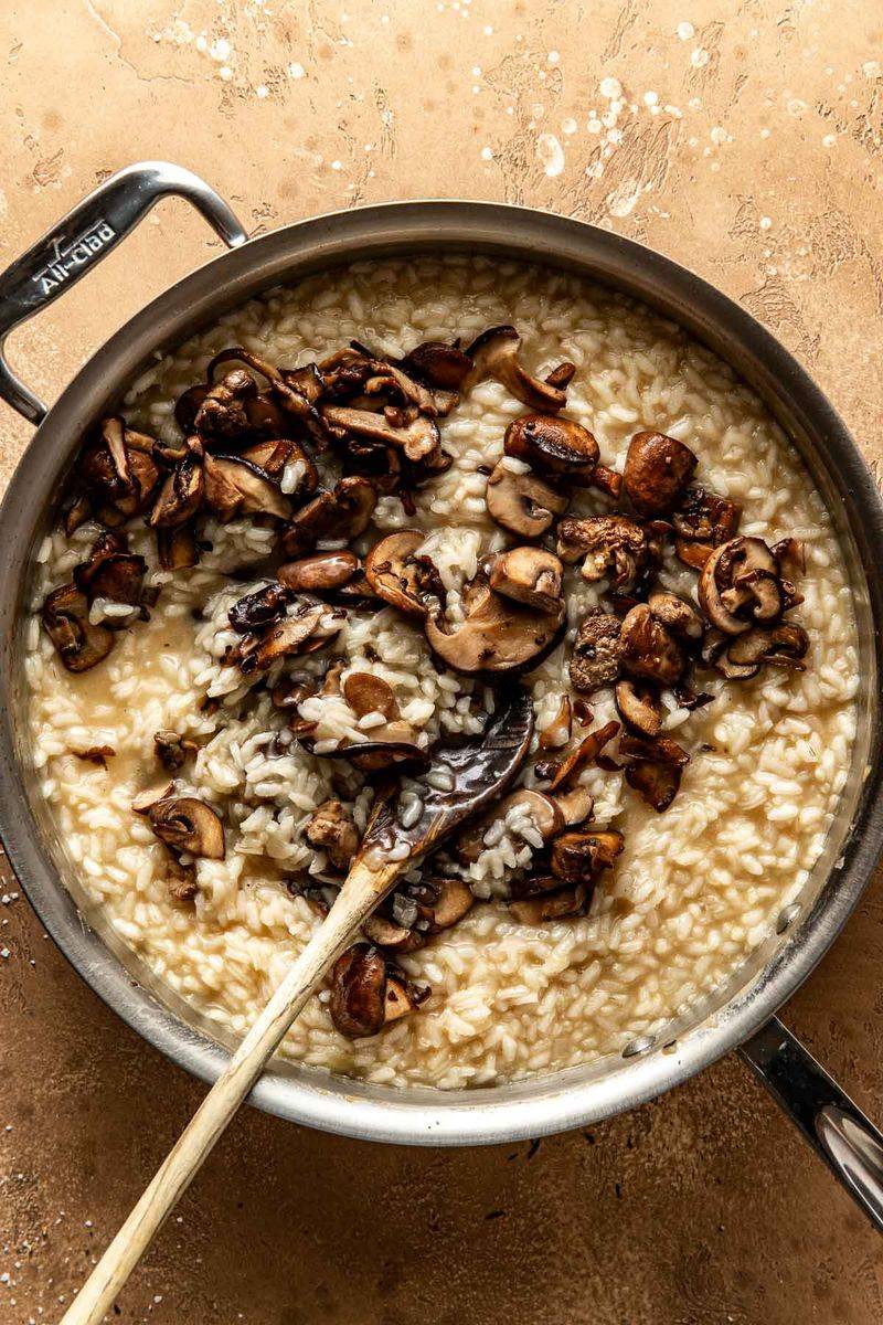 Mushroom Risotto with Toasted Mushrooms