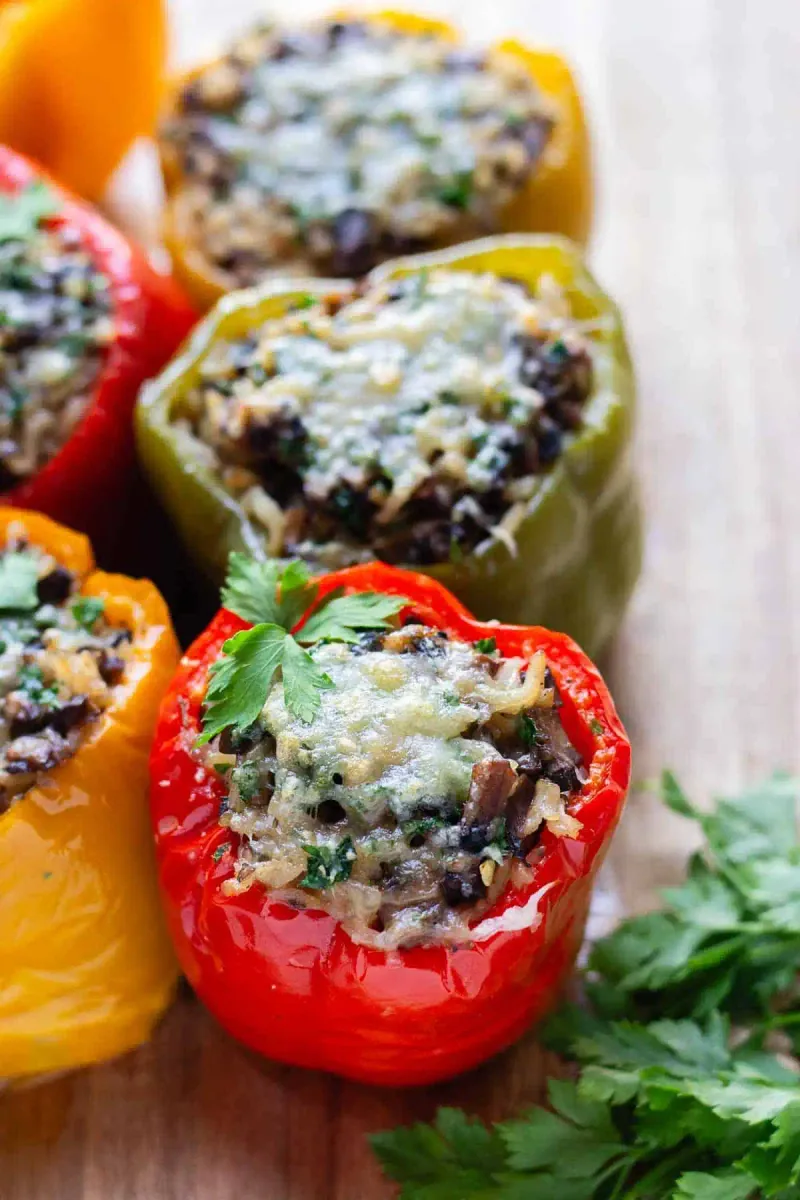 Mushroom-Stuffed Bell Peppers