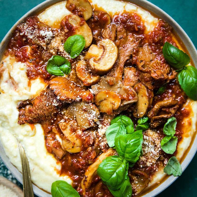 Mushroom Ragu Over Polenta