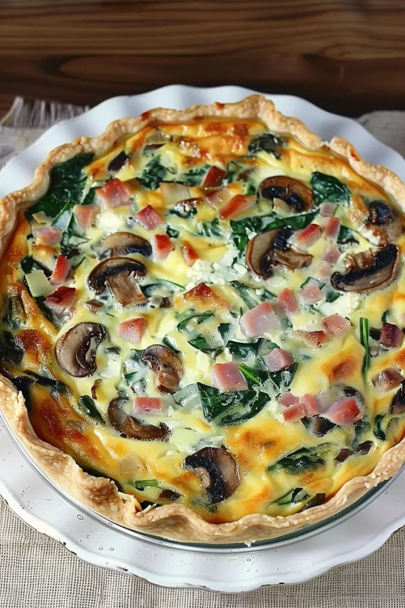 Mushroom and Spinach Quiche