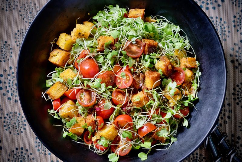 Polenta Croutons for Salads