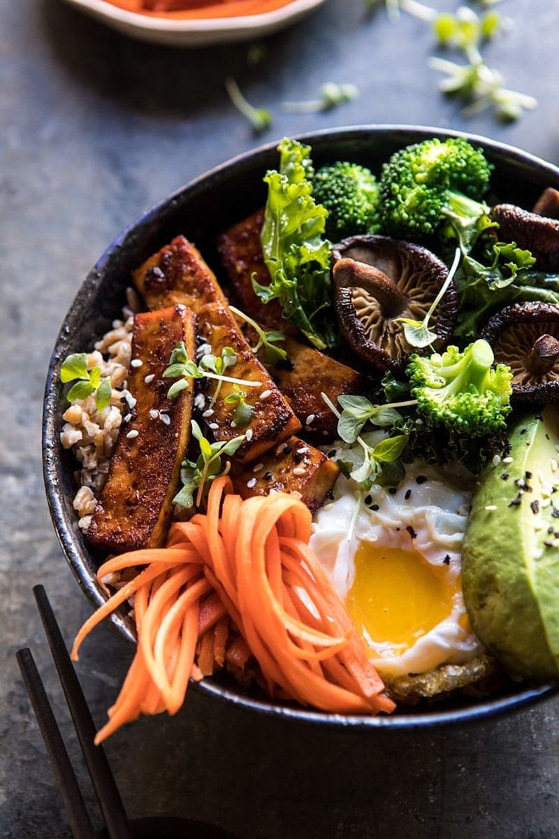 Korean-Inspired Bibimbap with Veggies and Tofu
