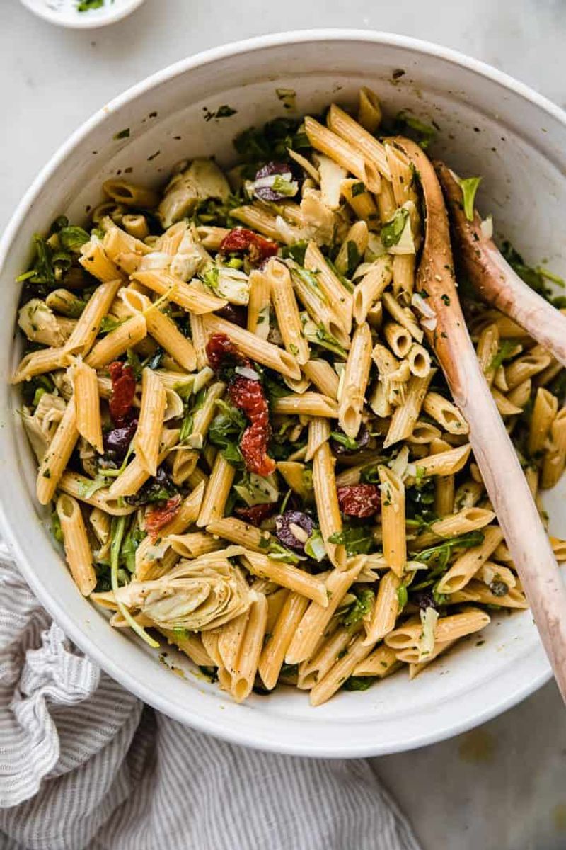 Warm Pasta Salad with Sun-Dried Tomatoes