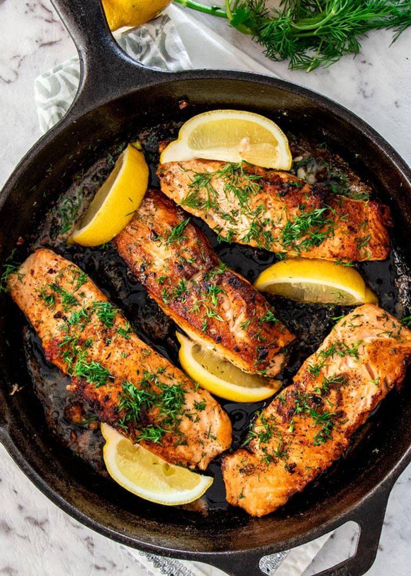 Pan-Seared Salmon with Lemon Dill Sauce