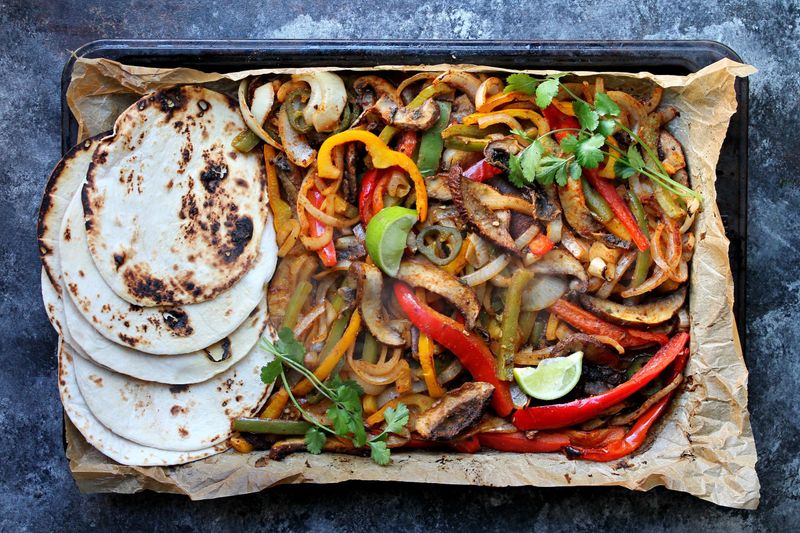 Vegan Fajitas with Portobello Mushrooms and Peppers