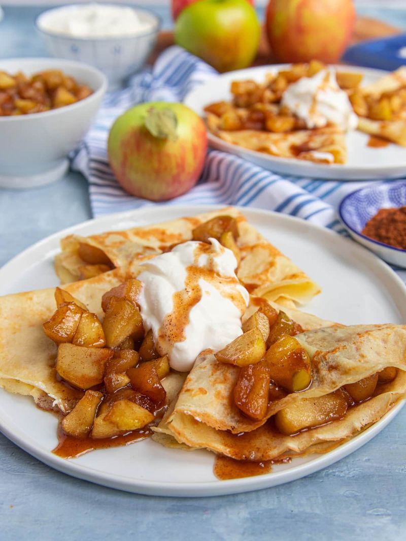Caramelized Apple and Cinnamon Crepe