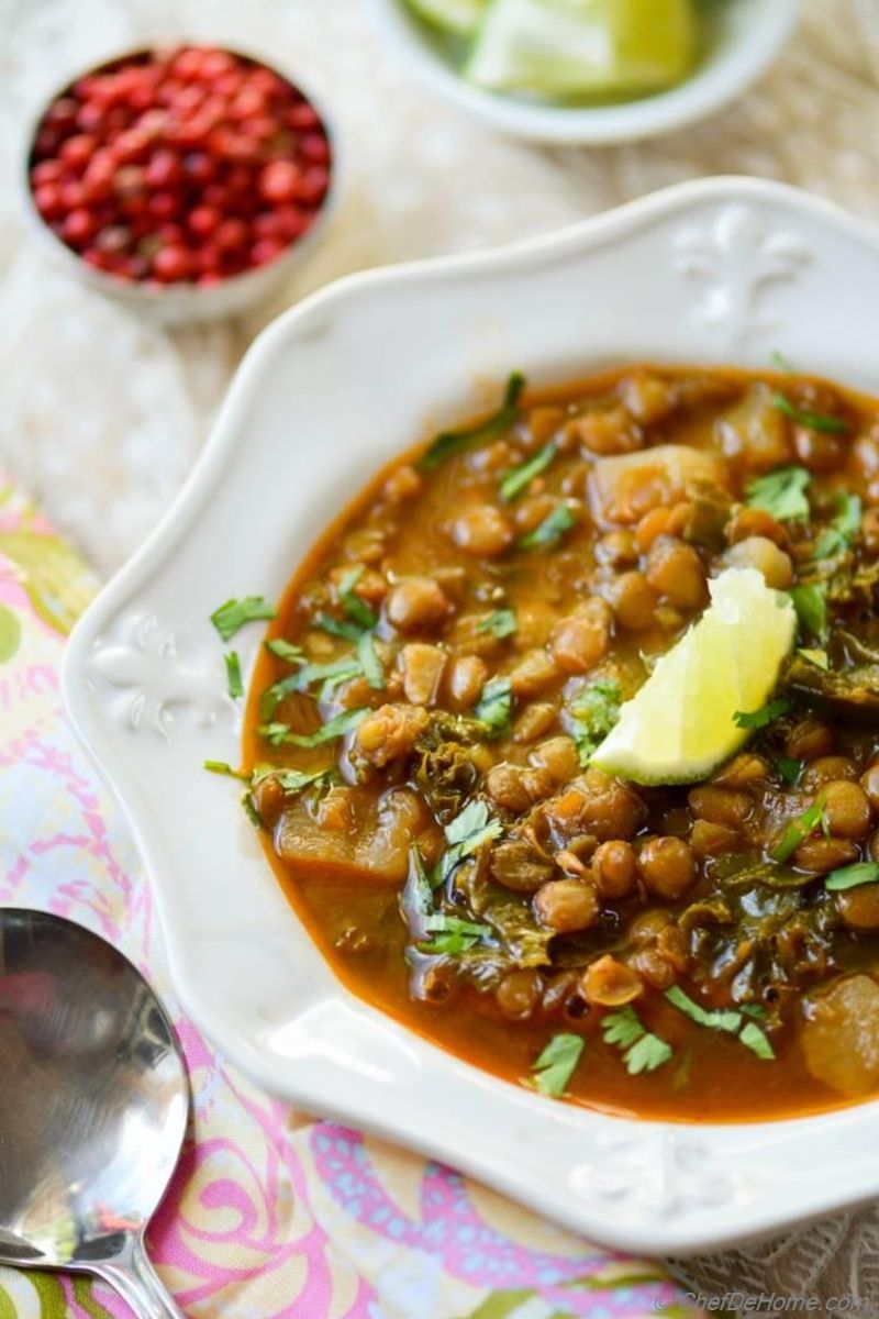Radish Green and Lentil Soup