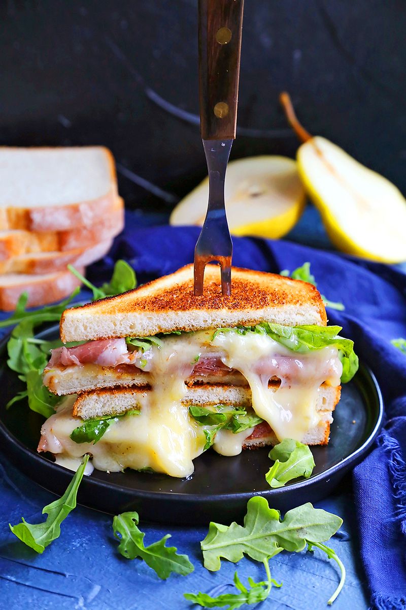 Pear and Brie Grilled Cheese Sandwich