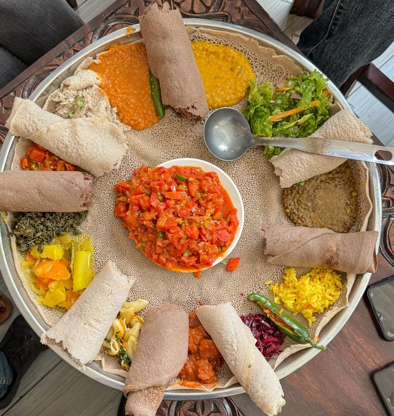 Ethiopian Shiro with Injera Noodles