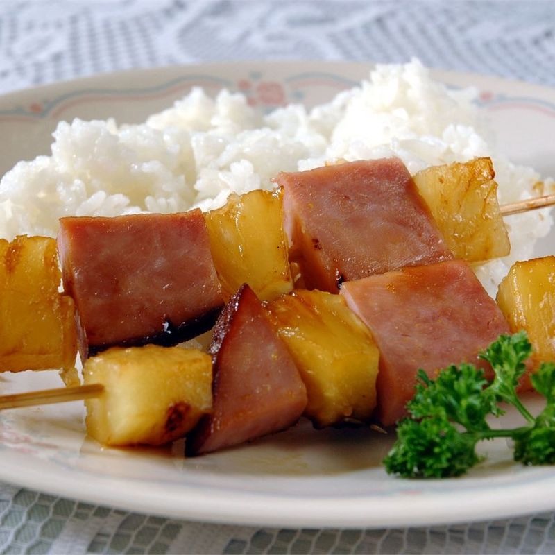 Pineapple and Ham Skewers