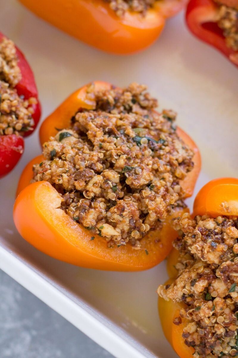 Stuffed Bell Peppers with Ground Turkey and Quinoa