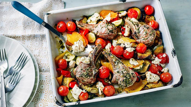 Mediterranean Lamb Chops with Tomatoes and Olives