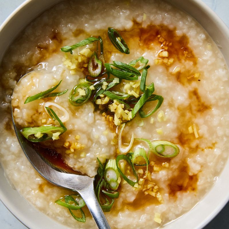 Chicken Congee With Ginger And Scallions