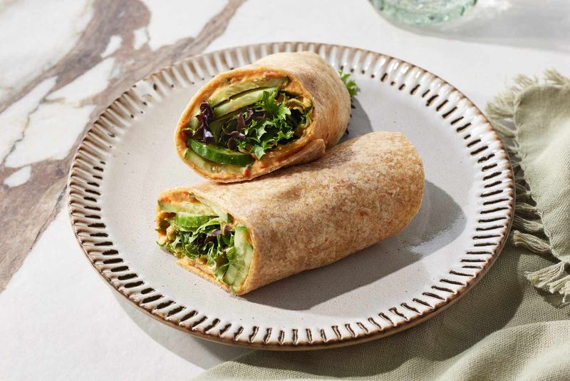 Roasted Red Pepper Hummus Wrap
