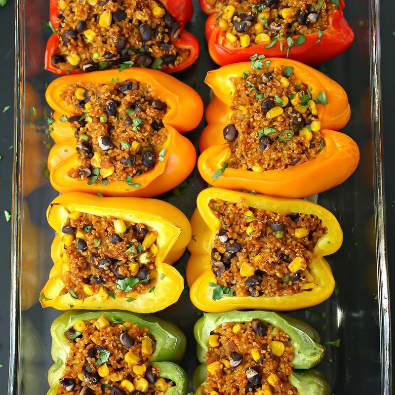 Stuffed Bell Peppers with Quinoa and Black Beans