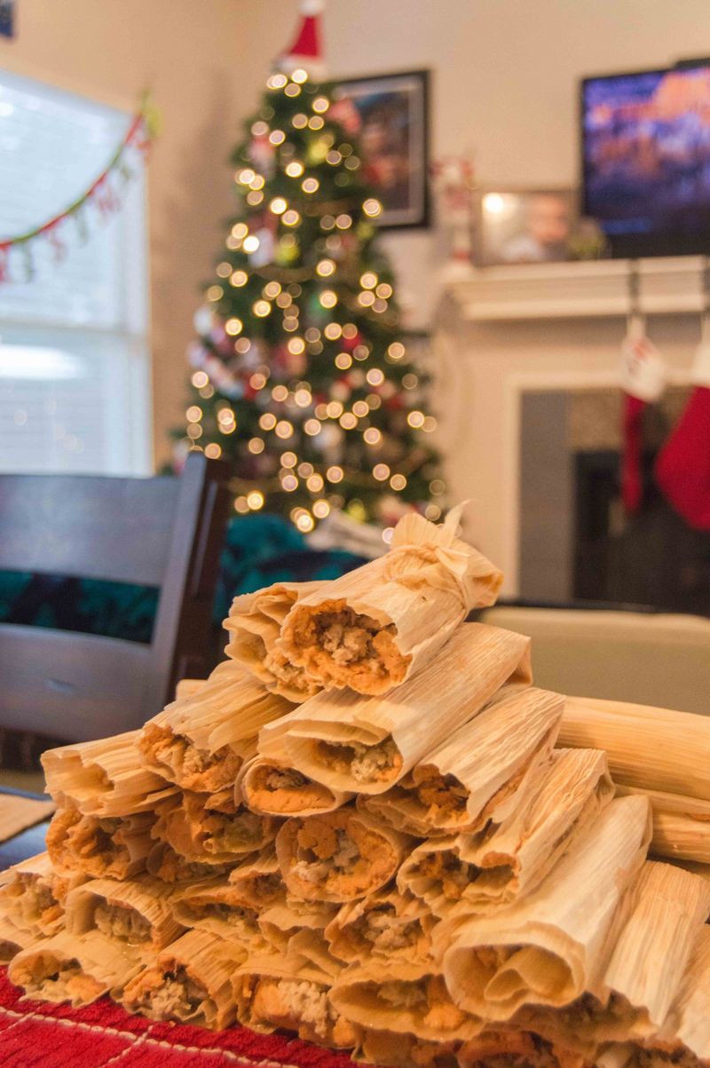 Unwrapping a Tamale on Christmas Morning