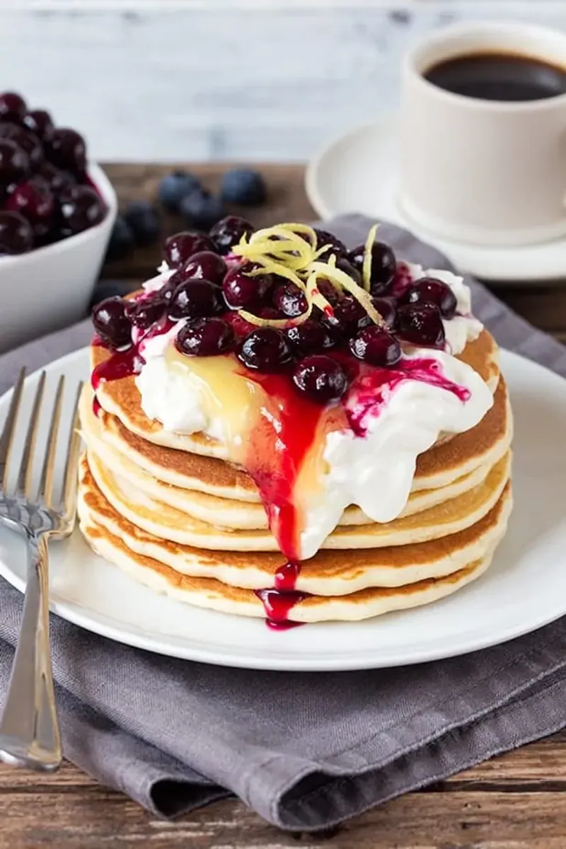 Lemon Cheesecake Pancakes