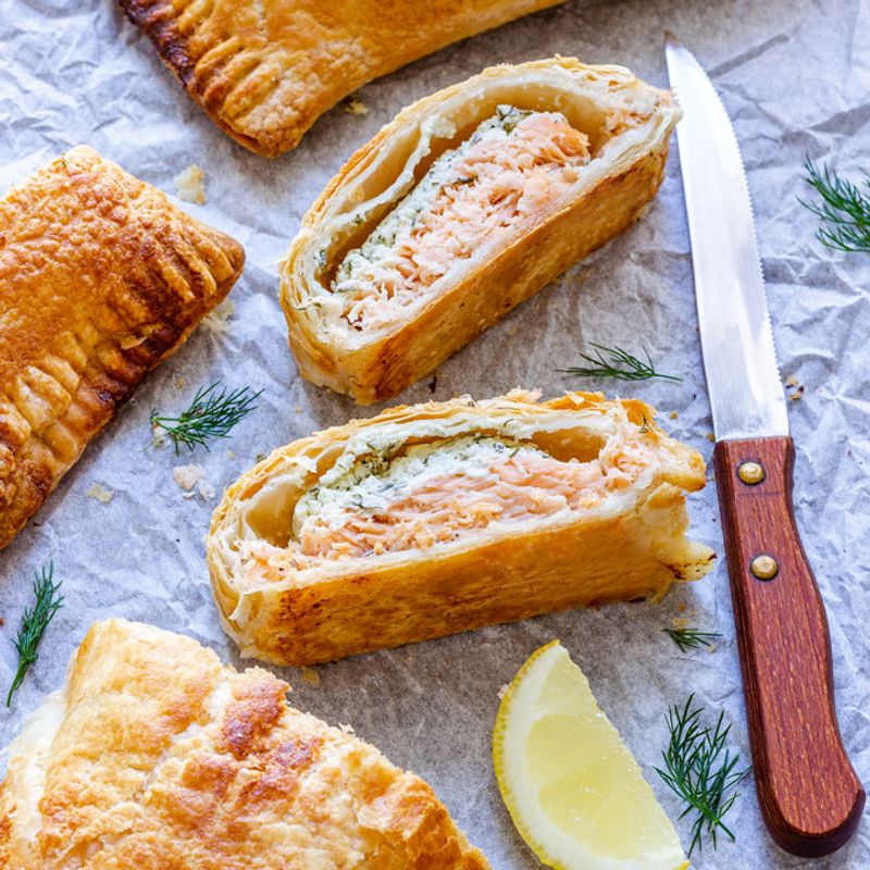 Smoked Salmon and Cream Cheese Parcels