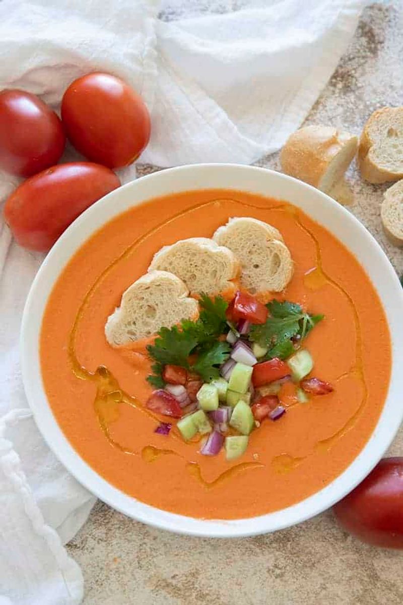 Chilled Gazpacho with Crusty Bread