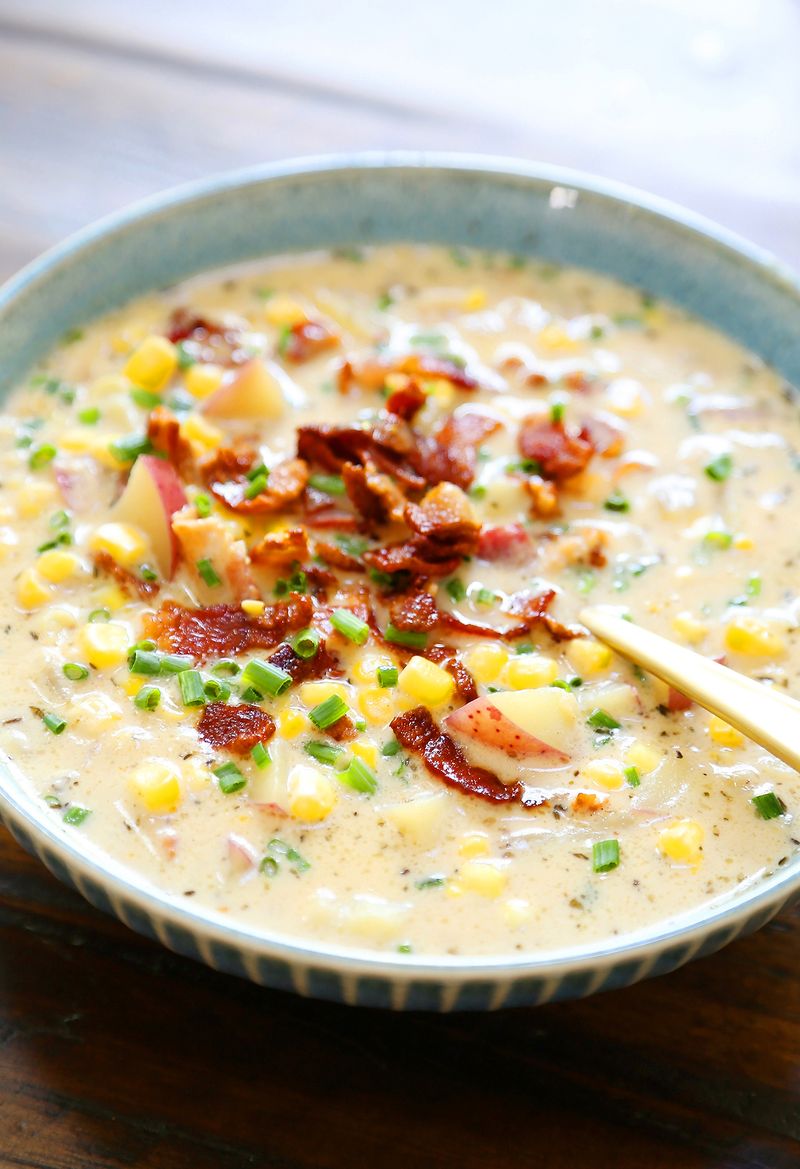 Corn Chowder with Crispy Bacon