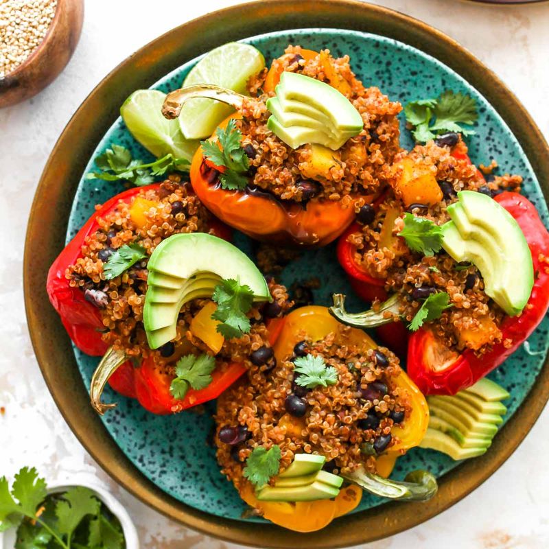 Stuffed Bell Peppers with Quinoa and Black Beans