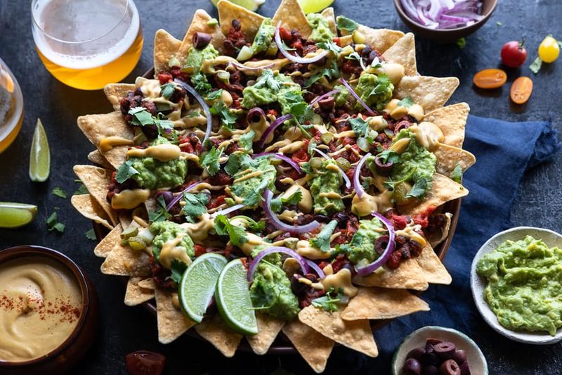 Loaded Vegan Nachos with Cashew Queso