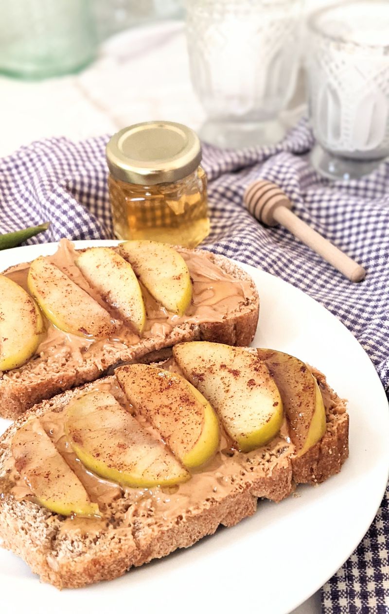 Almond Butter Toast with Sliced Fruit