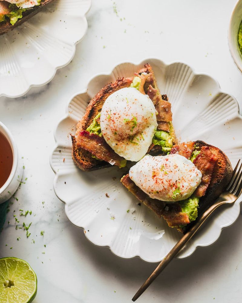 Full English Breakfast With Smashed Avocado and Sourdough