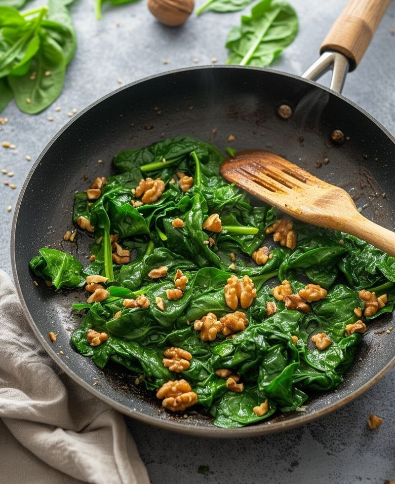 Walnut and Spinach Stir-Fry